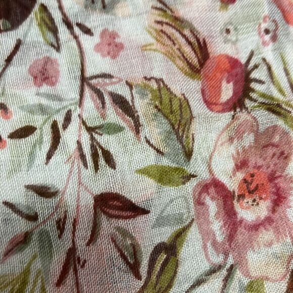 Marcus Adler New York Floral Large White Fashion Scarf with Frayed Edges- OS - Picture 14 of 14